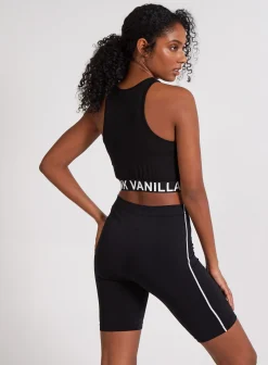 Pink Vanilla Logo Racer Back Crop Top