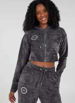 Pink Vanilla Zip Front Cropped Hoodie