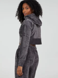Pink Vanilla Zip Front Cropped Hoodie