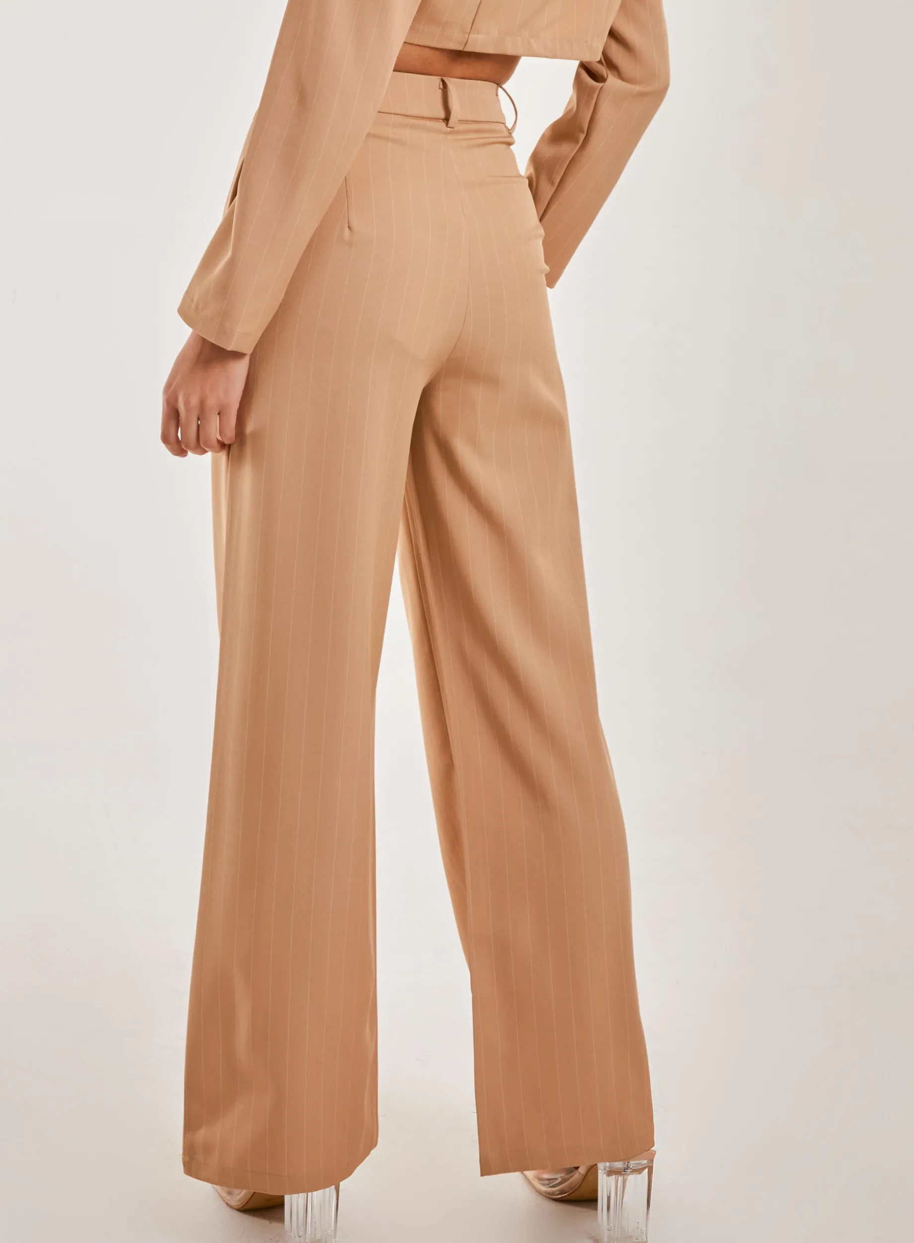 Pinstripe Wide Leg Trousers