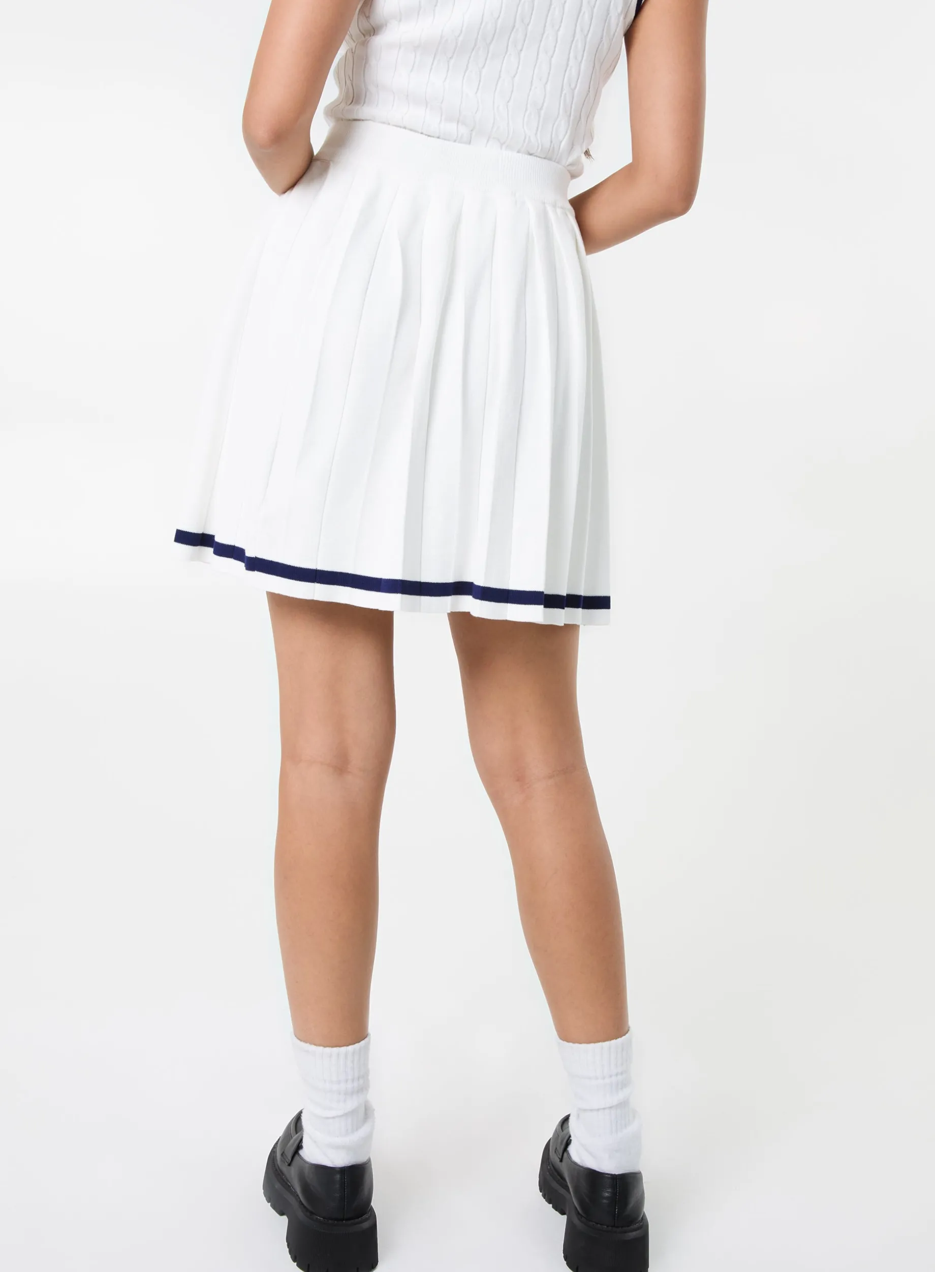 Pleated Mini Skirt With Contrast Binding