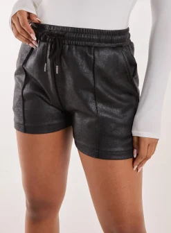 PU Drawstring Shorts