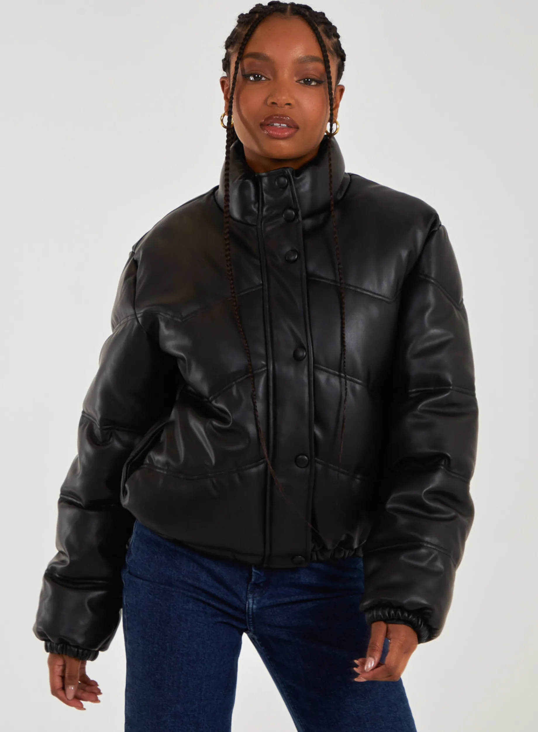 PU Faux Down Jacket