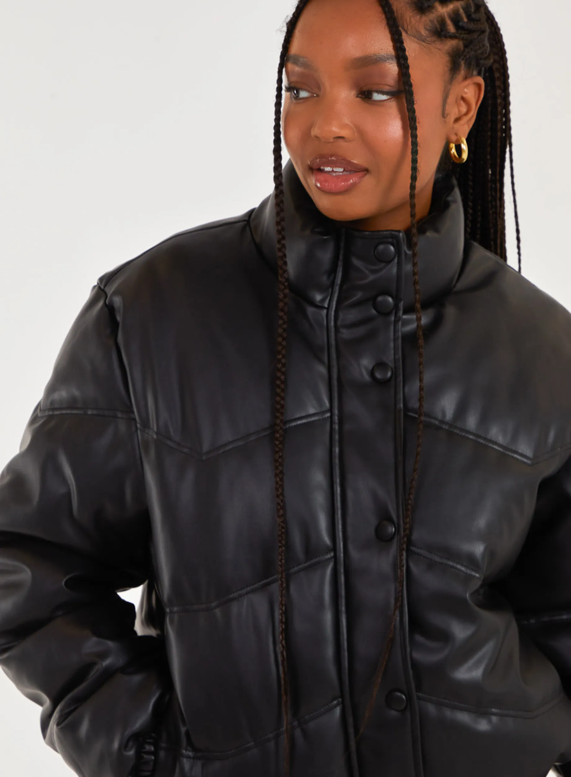 PU Faux Down Jacket