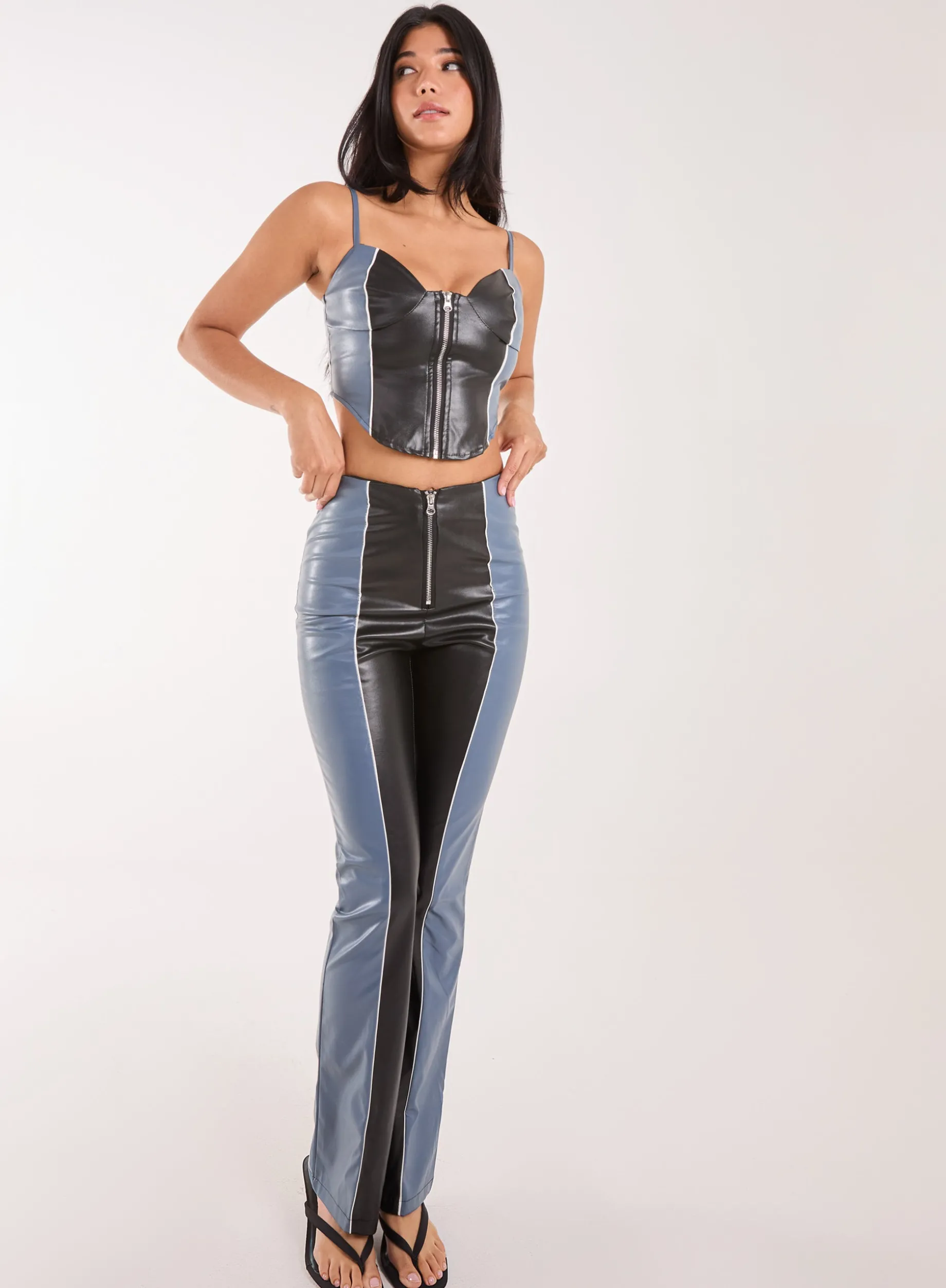 PU Flared Trousers
