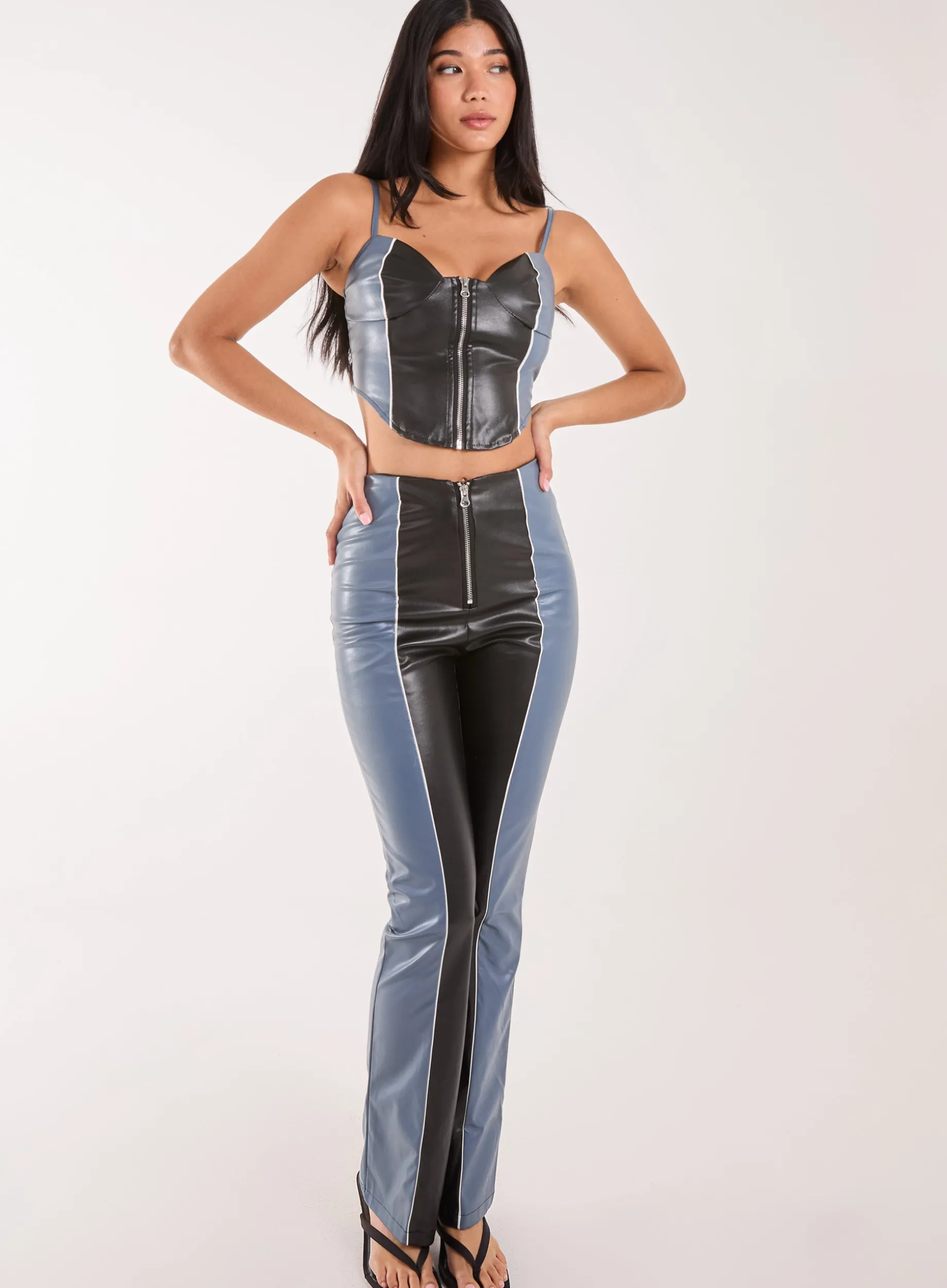 PU Flared Trousers