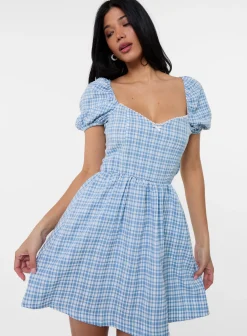 Puff Sleeve Gingham Dress