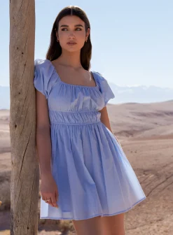 Puff Sleeve Mini Dress with Shorts