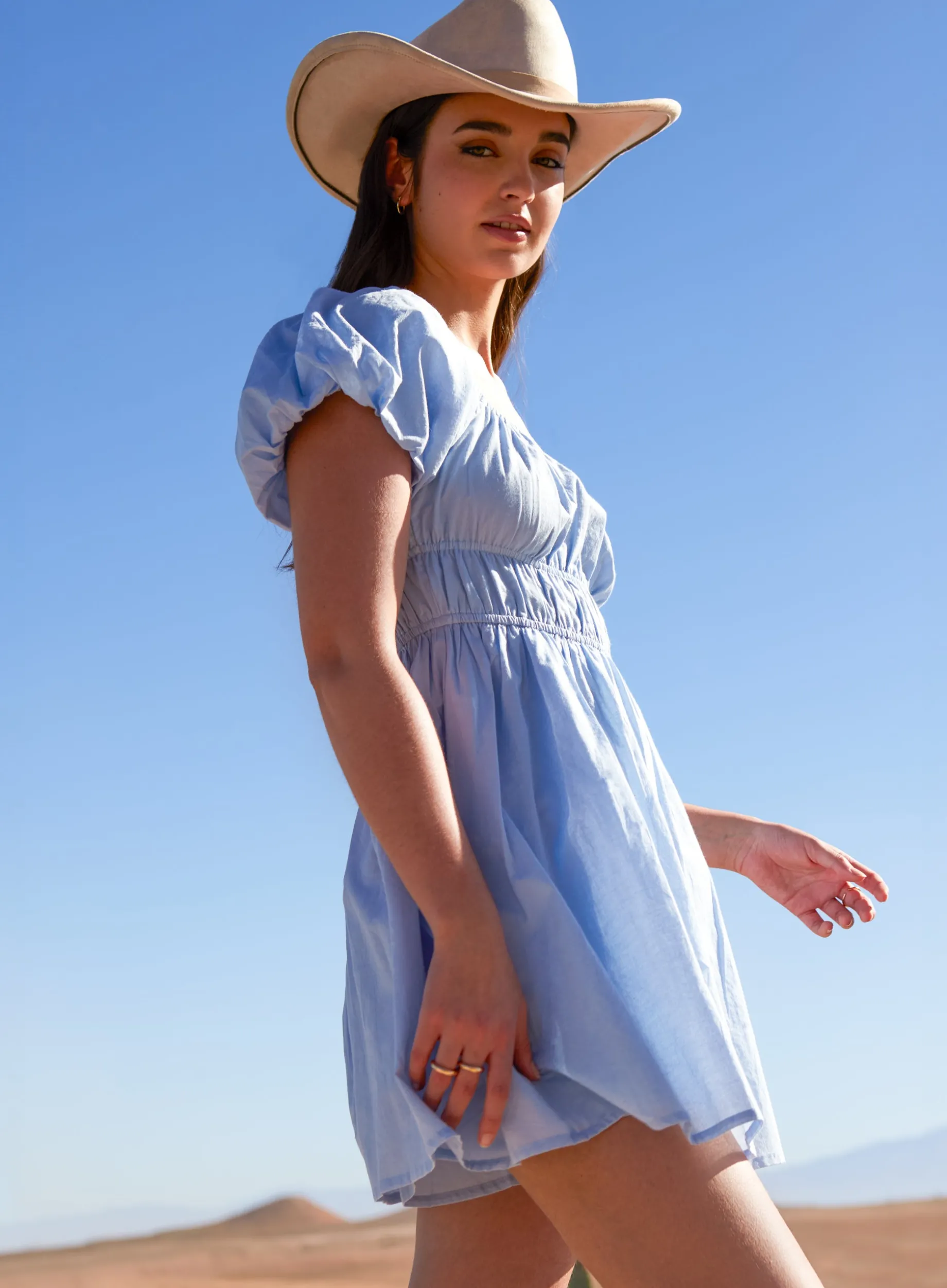 Puff Sleeve Mini Dress with Shorts