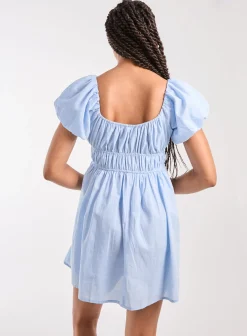 Puff Sleeve Mini Dress with Shorts