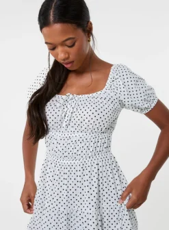 Puff Sleeve Tiered Mini Dress