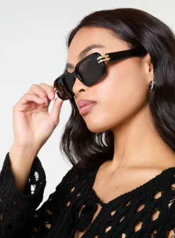 Rectangle Gold Detail Sunglasses
