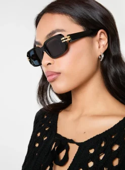 Rectangle Gold Detail Sunglasses