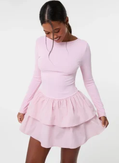 Rib Dress With RaRa Skirt