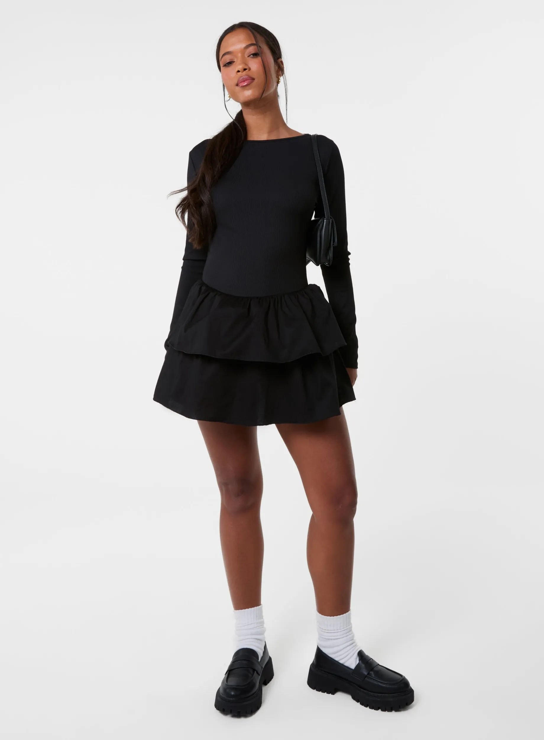 Rib Dress With RaRa Skirt
