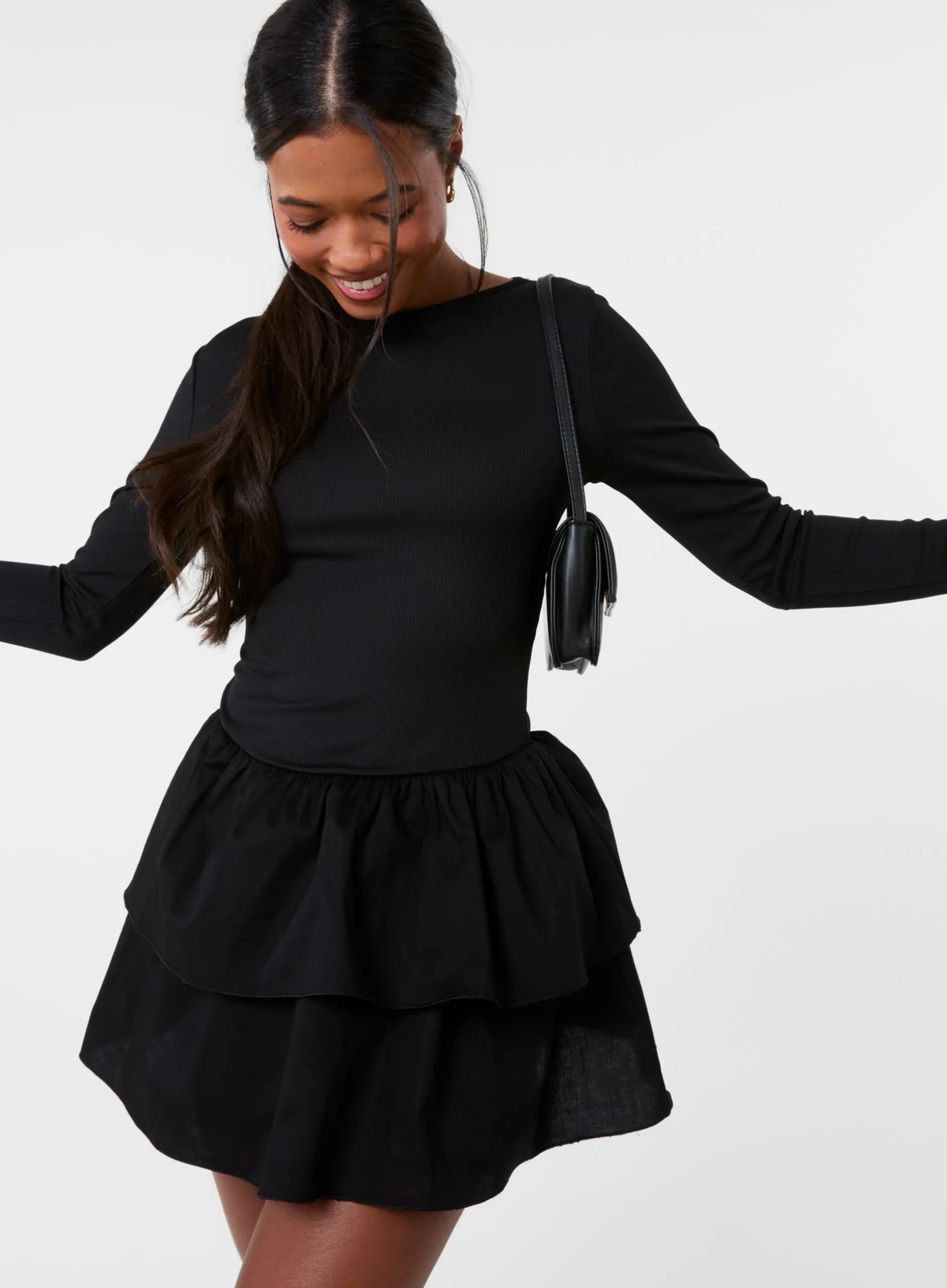 Rib Dress With RaRa Skirt