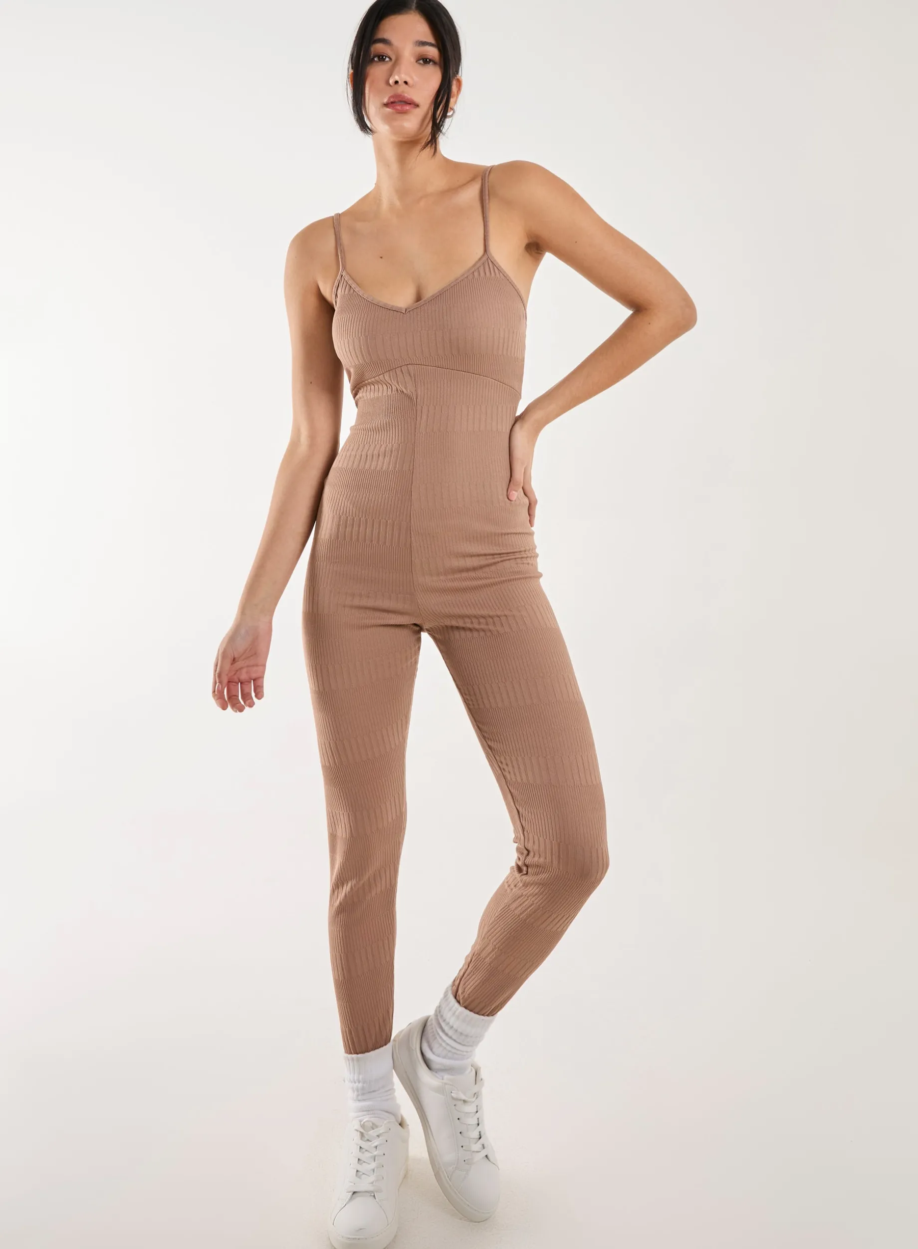 Ribbed Bodycon Unitard All in One