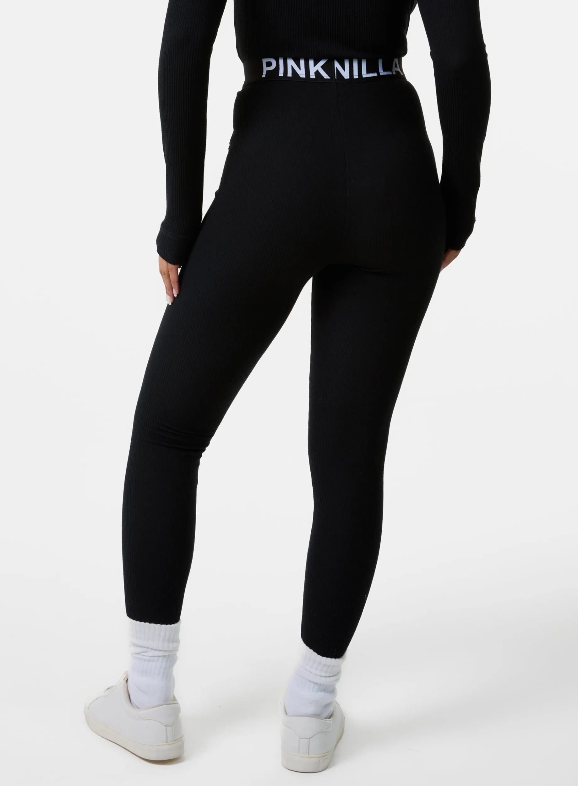 Ribbed Leggings With Logo Band