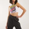 Ribbed Printed Motor Vest