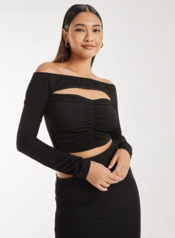 Ripple Letterbox Long Sleeve Top