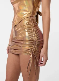 Ruched Skirt With Straps