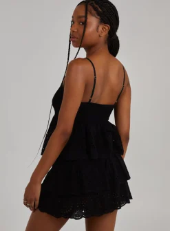 Shirred Broderie Crop Top