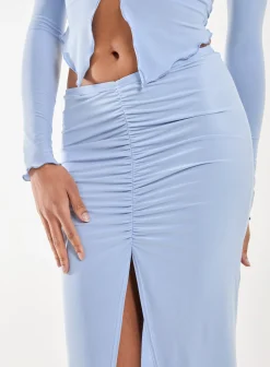 Slinky Ruched Maxi Skirt
