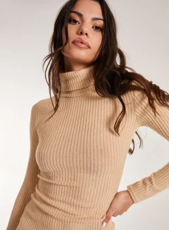 Soft Brushed Roll Neck Dress