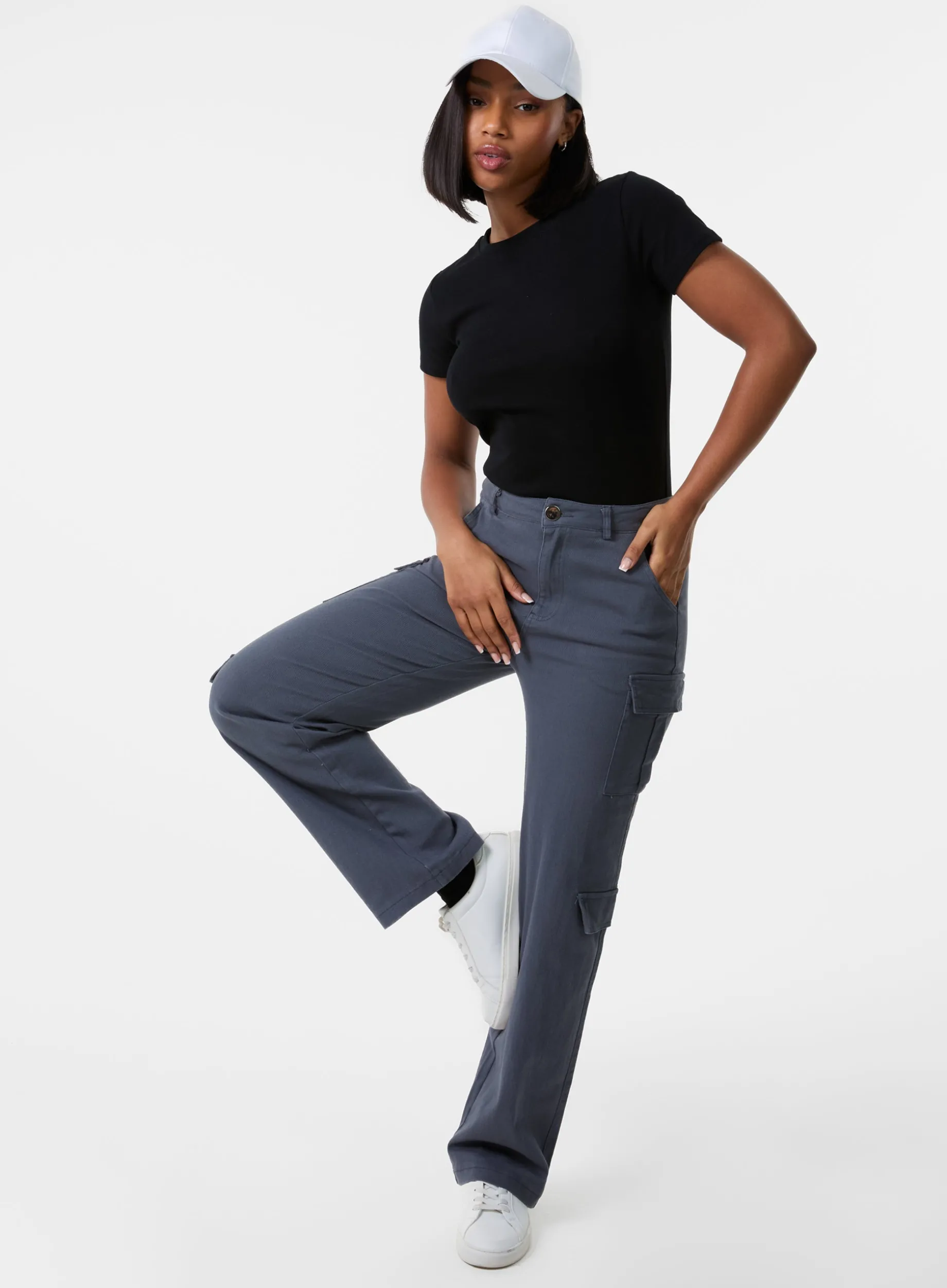 Straight Leg Multi Pockets Cargo Trousers