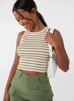 Stripe Crop Vest Top