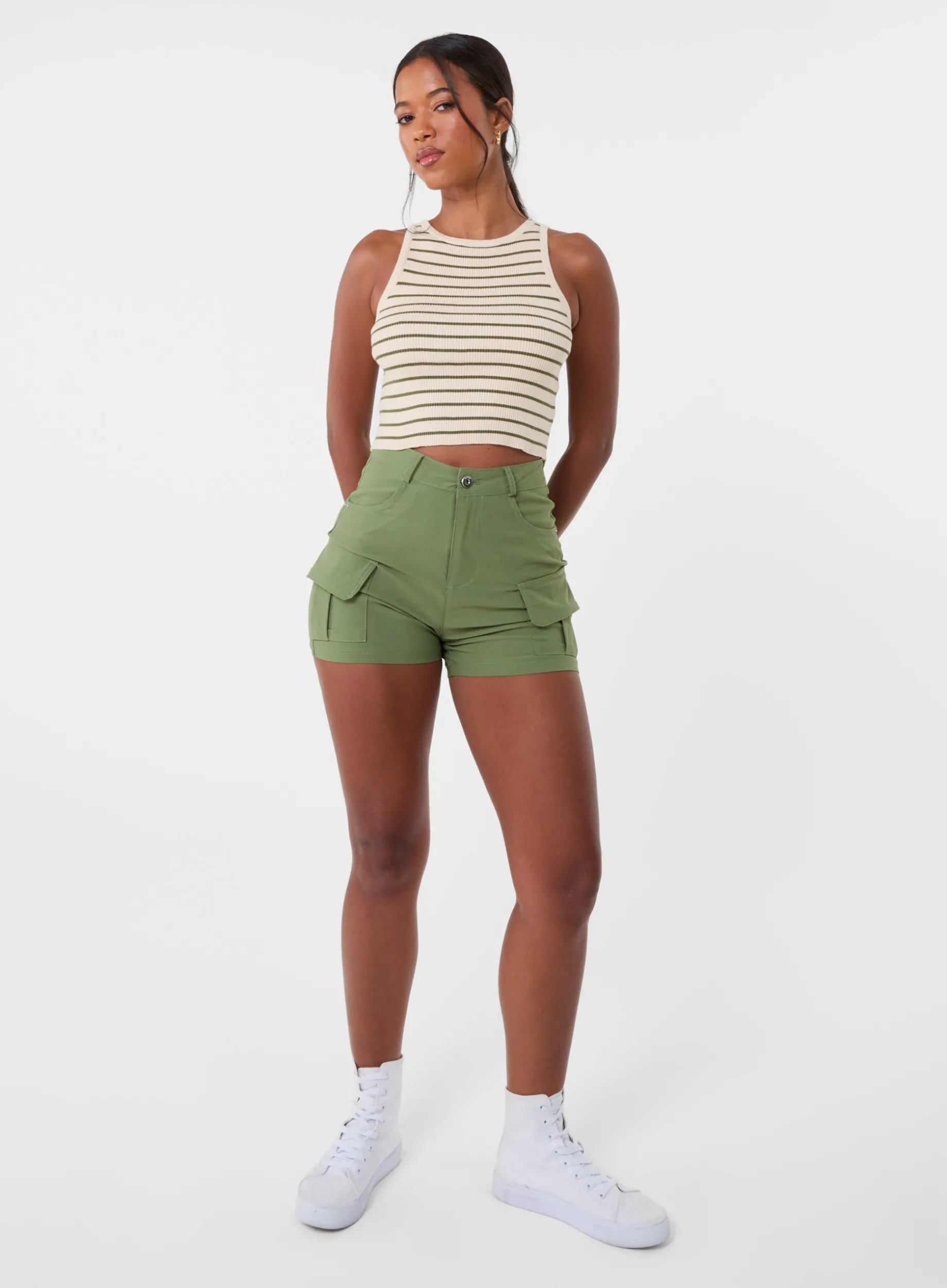 Stripe Crop Vest Top