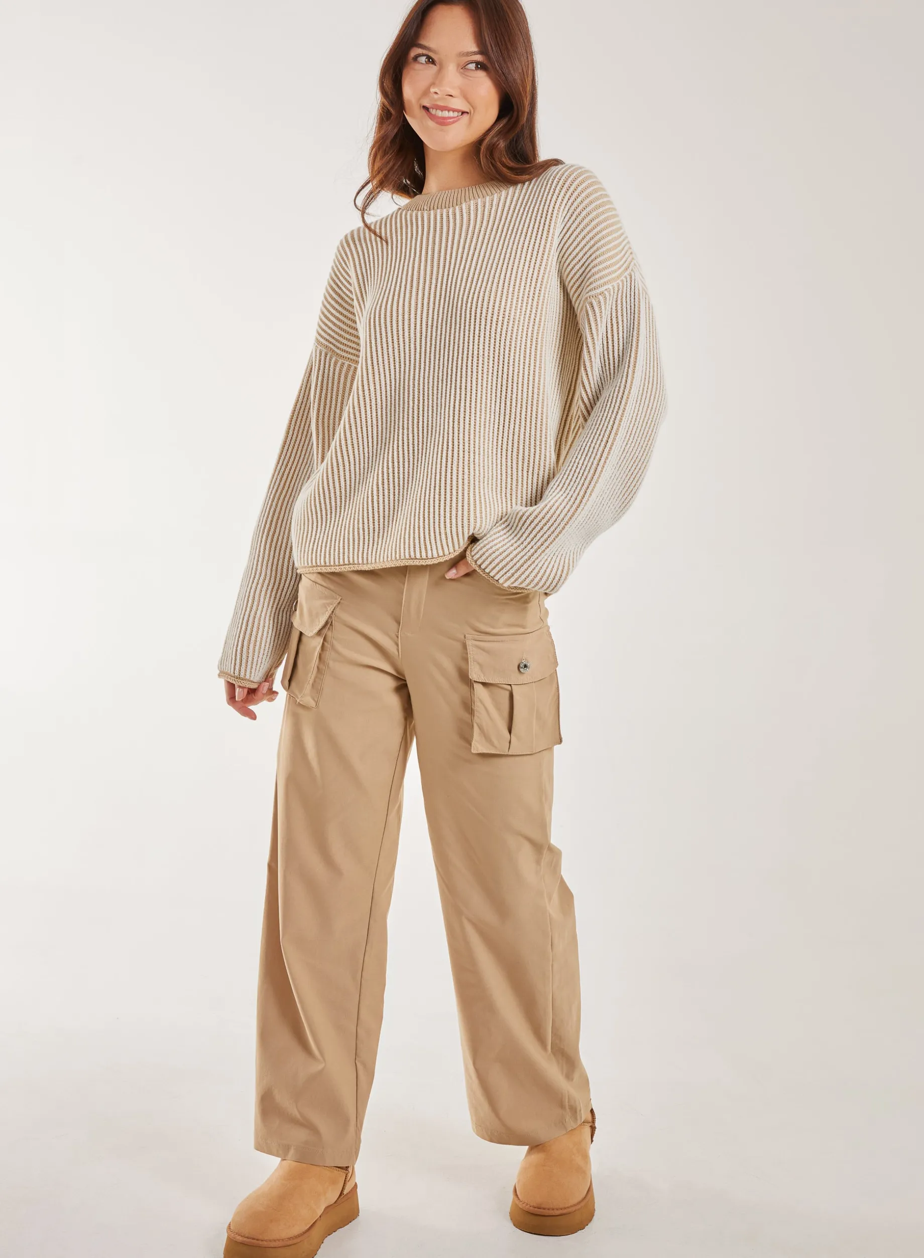 Striped Ribbed Long Sleeve Jumper