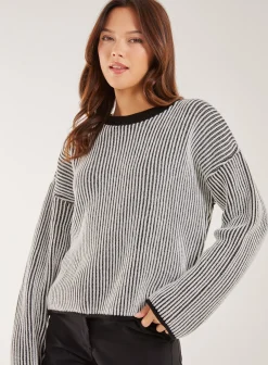 Striped Ribbed Long Sleeve Jumper