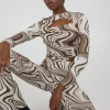 Swirl Print Cut Out Top