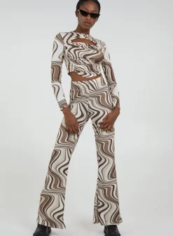 Swirl Print Cut Out Top