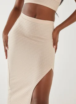 Textured Jersey Midi Skirt