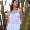 Tie Front Broderie Cami Top