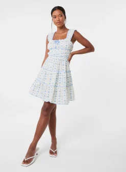 Tie Front Tiered Milkmaid Mini Dress