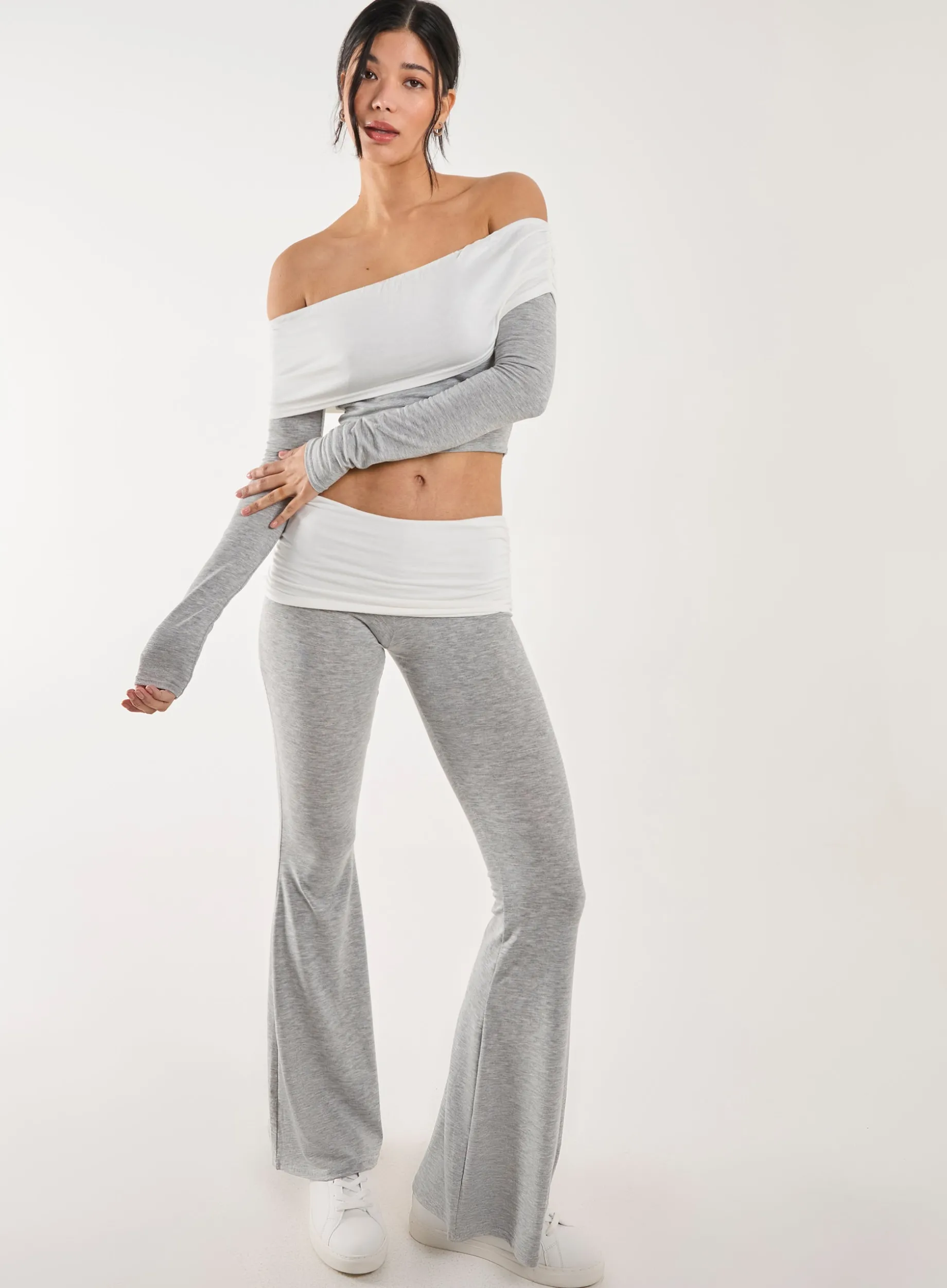 Two Tone Bardot Top