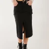 Utility Cargo Midi Slit Skirt