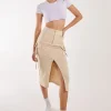 Utility Pocket Detail Midi Skirt