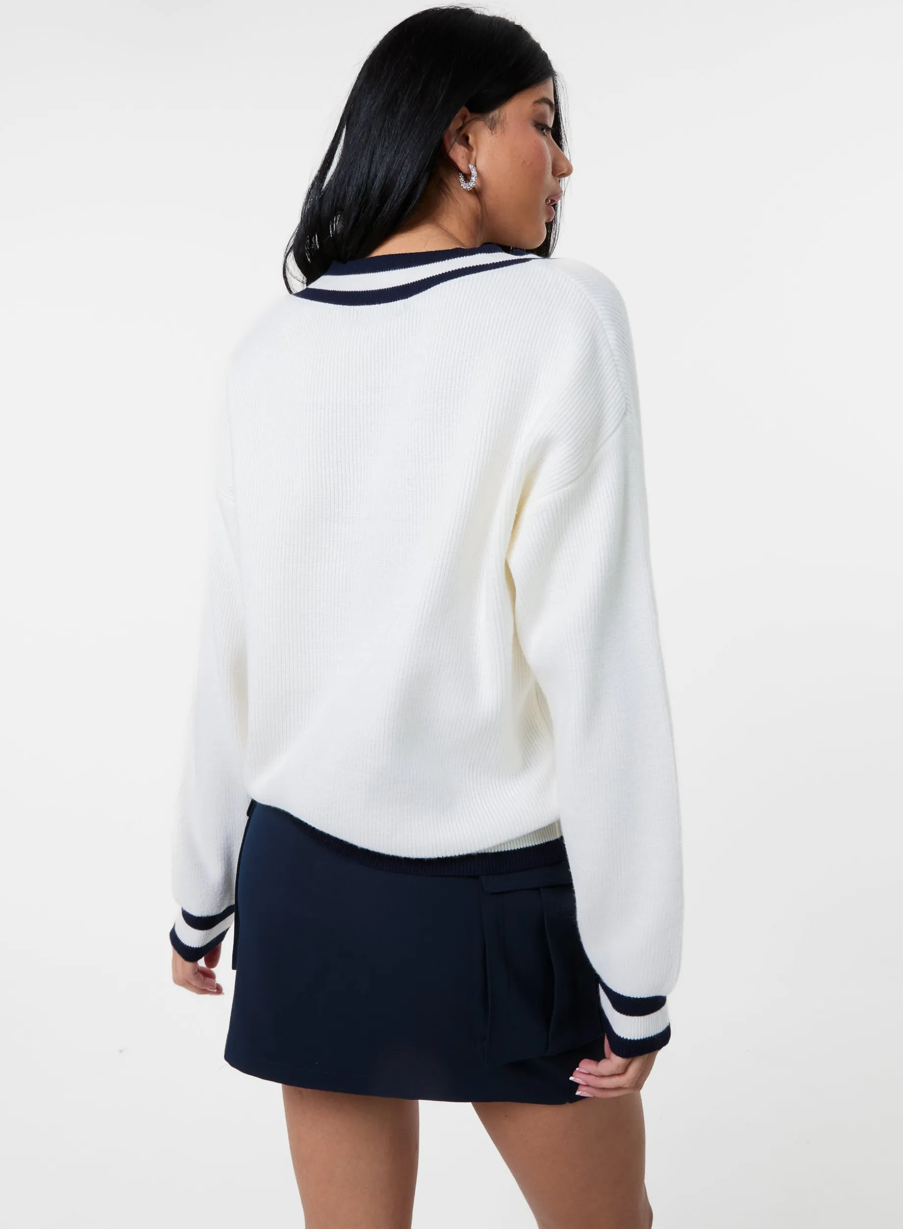 Varsity V Neck Sweater