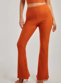 Waffle Flared Trousers
