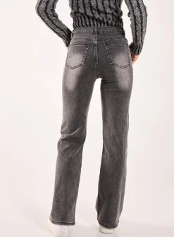 Washed Relaxed Fit High Waist Jeans