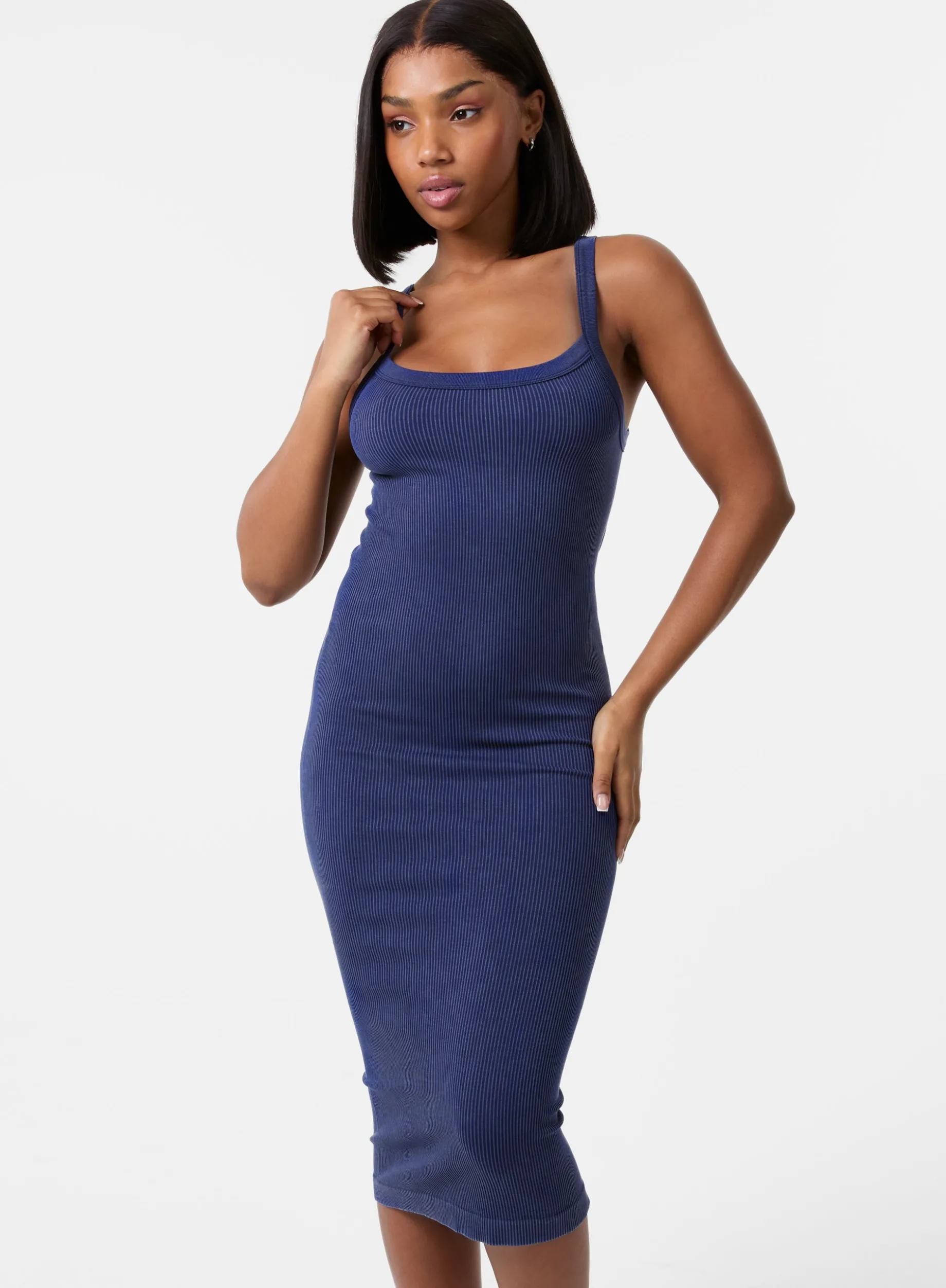 Washed Ribbed Racer Dress