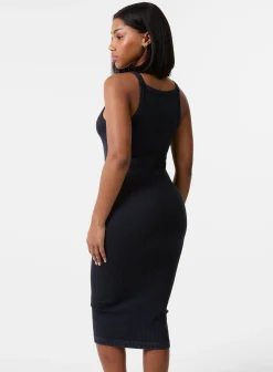 Washed Ribbed Racer Dress