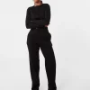 Wide Leg Ribbed Trousers