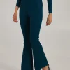 Wide Ribbed Flare Trousers