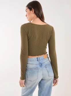 Zig Zag Jersey Long Sleeve Top